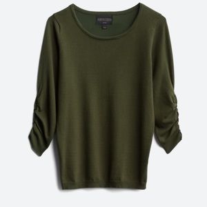 Absolutely ruched sleeve pullover